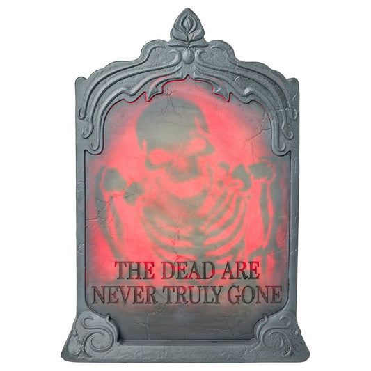24 Inch Never Truly Gone Light-Up Animated Tombstone GRAY