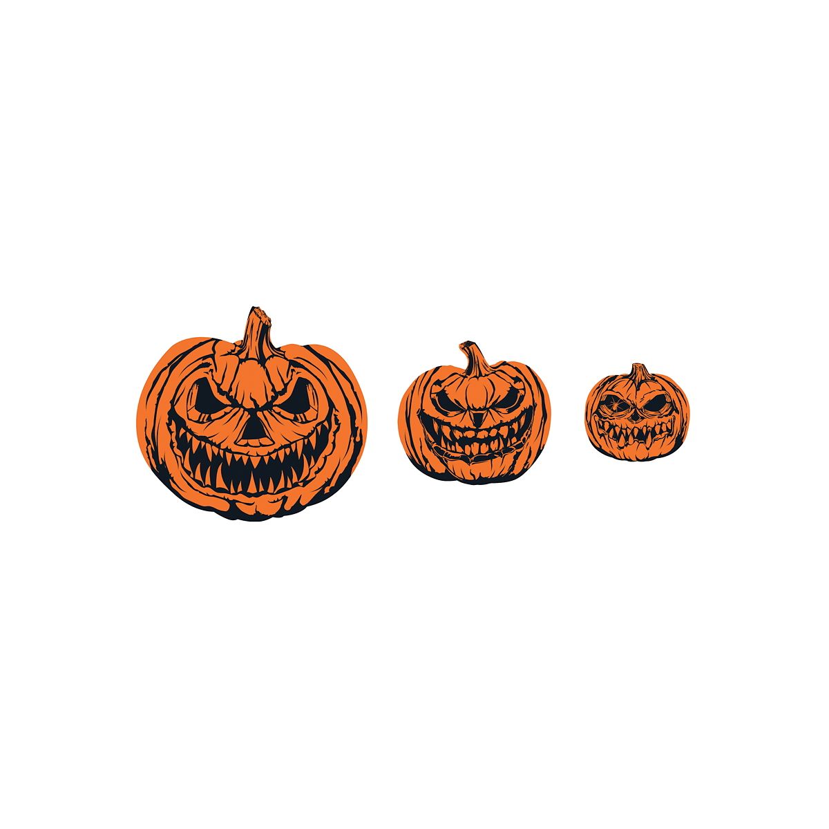 Scary Pumpkin Signs Lawn Decor Set - 3 Pack MULTI-COLOR