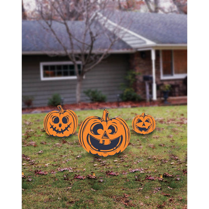 Silly Pumpkin Signs Lawn Decor Set - 3 Pack MULTI-COLOR