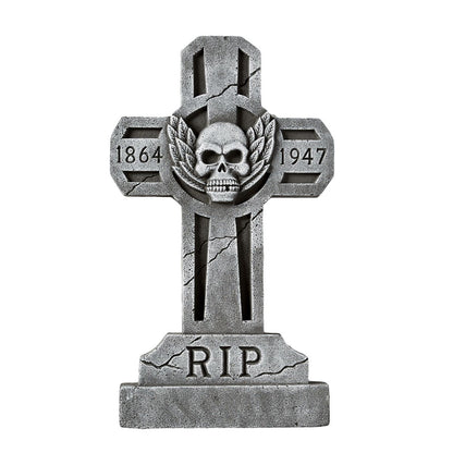 3 Ft Spooky Cross Tombstone