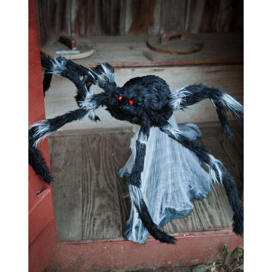 21 In LED Black Jumping Spider Animatronic BLACK