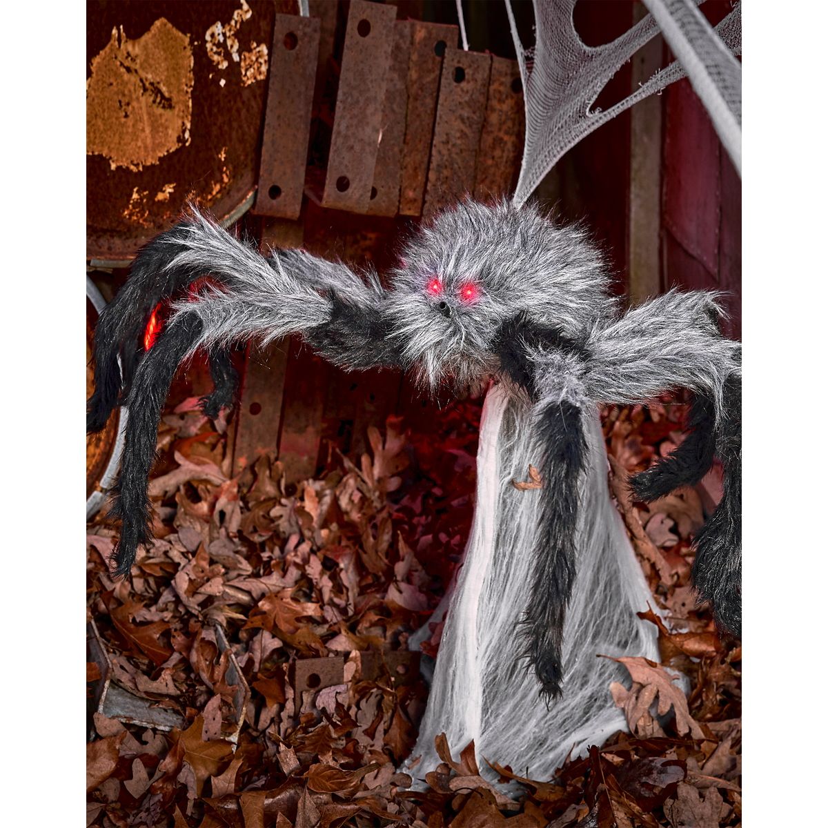 21 In LED Gray Jumping Spider Animatronic GRAY