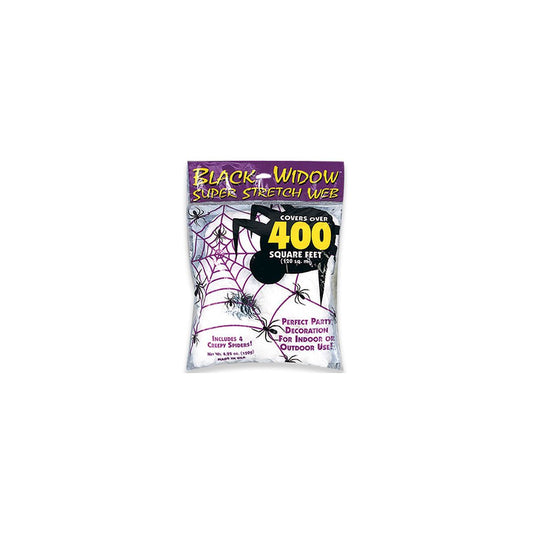 White Superstretch Spider Web Decoration WHITE