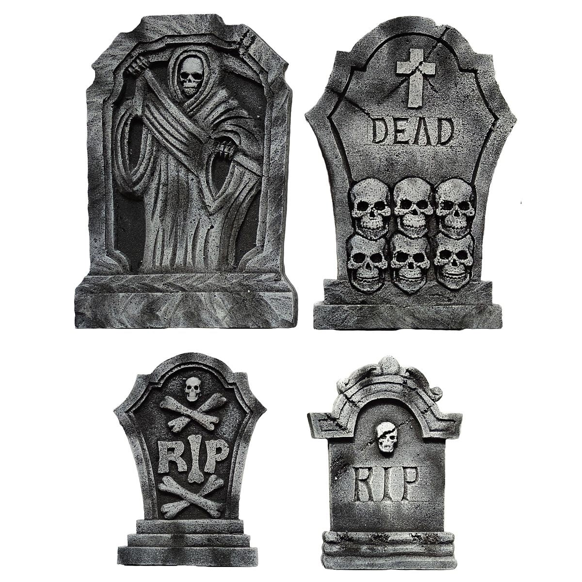 Multi-Pack Skull Tombstones - 4 Pack