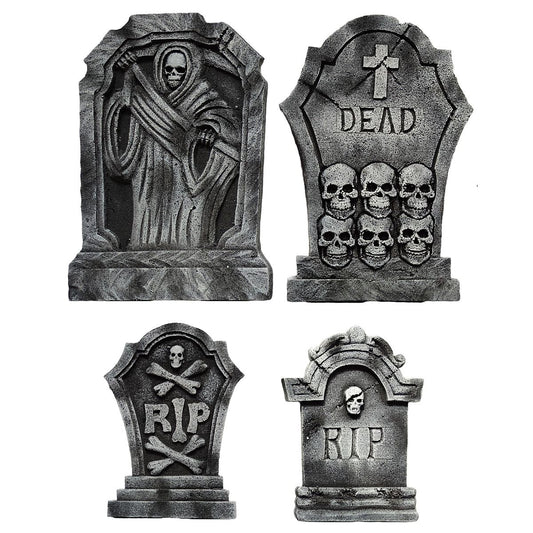 Multi-Pack Skull Tombstones - 4 Pack