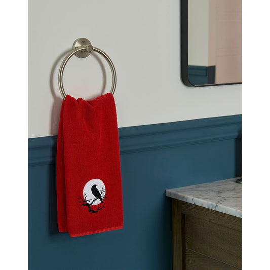 Raven Hand Towel BLACK AND RED