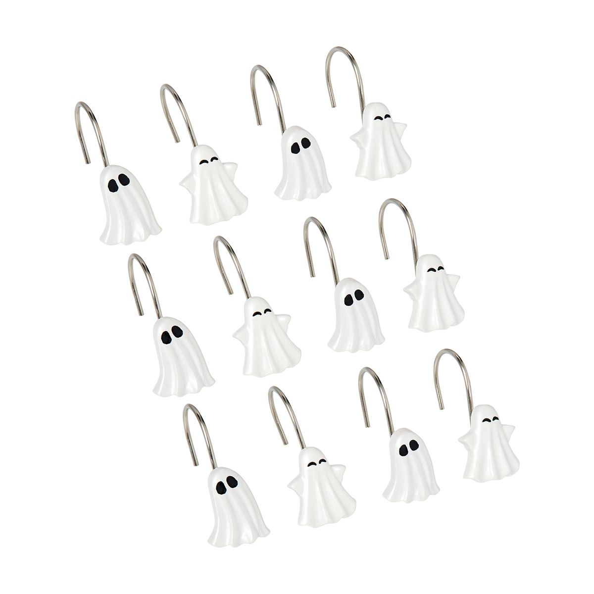 Ghost Shower Hook Set - 12 Pack WHITE