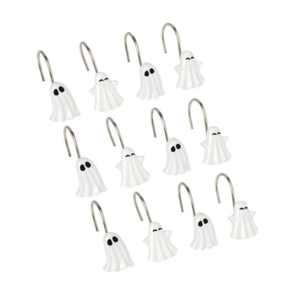 Ghost Shower Hook Set - 12 Pack WHITE