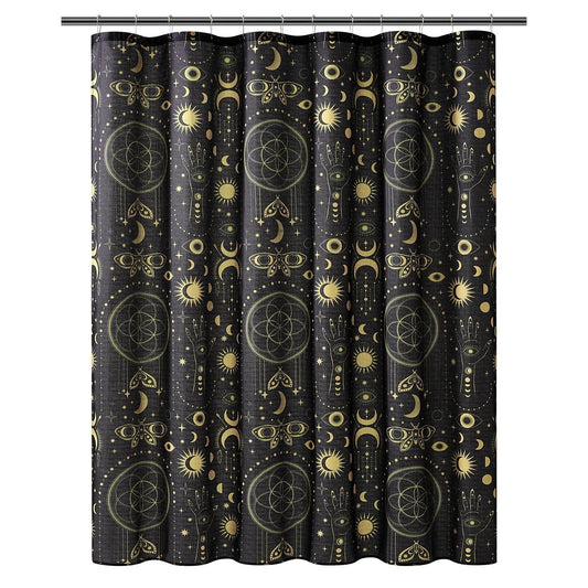 Celestial Noir Shower Curtain BLACK/GOLD