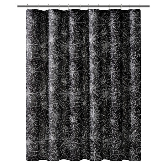 Spider Web Shower Curtain BLACK