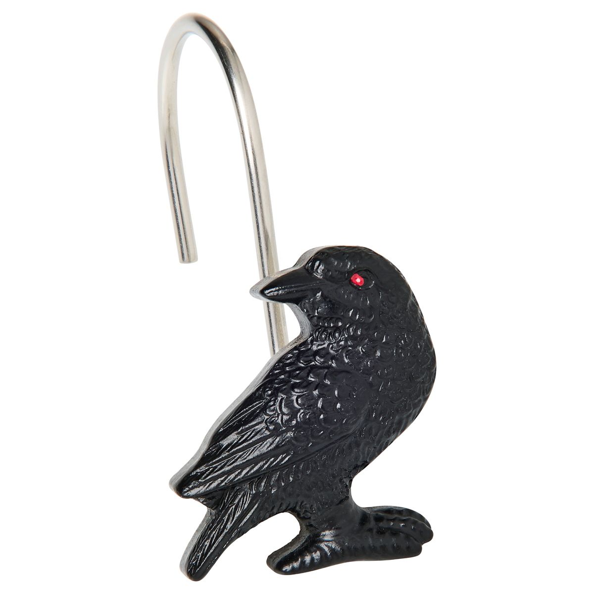 Raven Shower Hook Set - 12 Pack BLACK