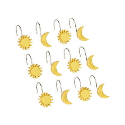 Celestial Noir Shower Hook Set BLACK/GOLD