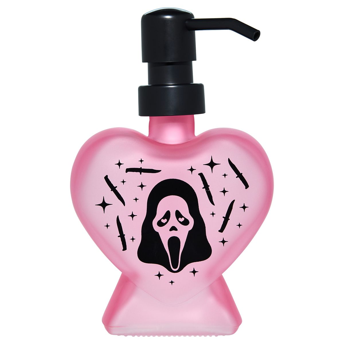 Ghost Face Heart Soap Dispenser BLACK AND PINK