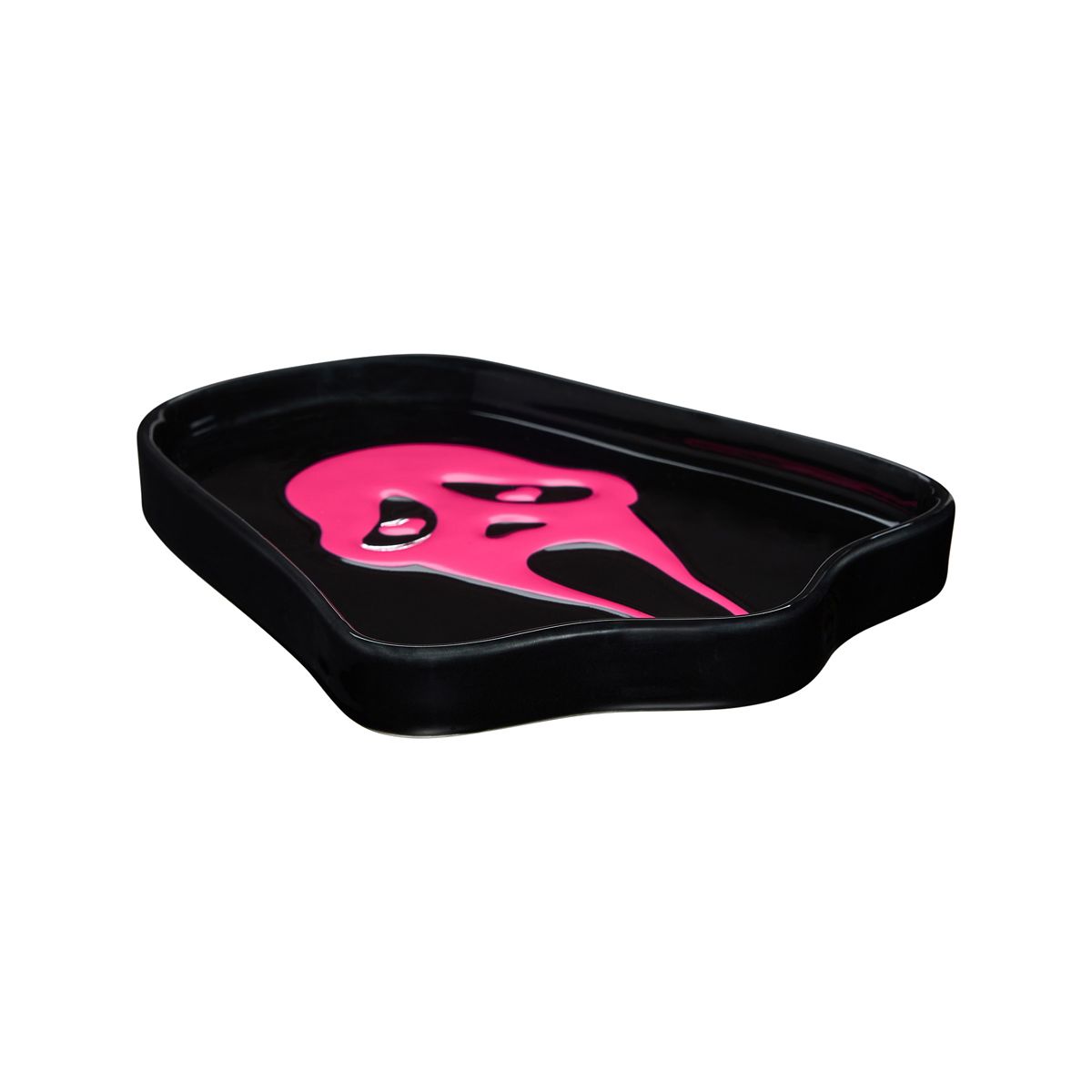 Ghost Face Pink Trinket Dish BLACK AND PINK