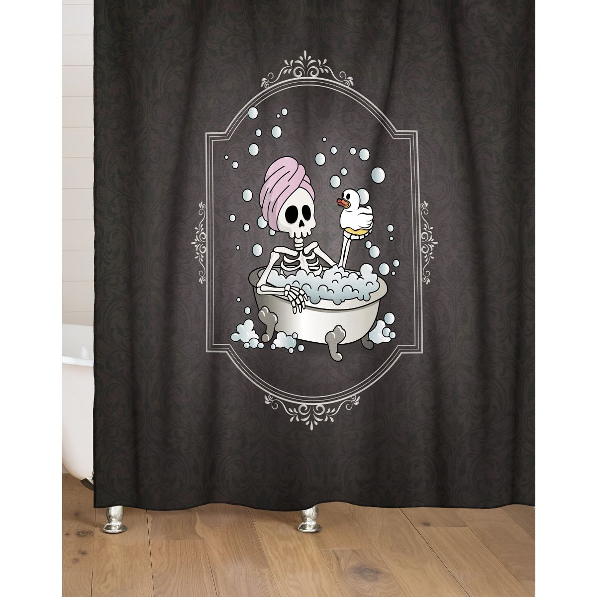 Skeleton Spa Shower Curtain MULTI-COLOR