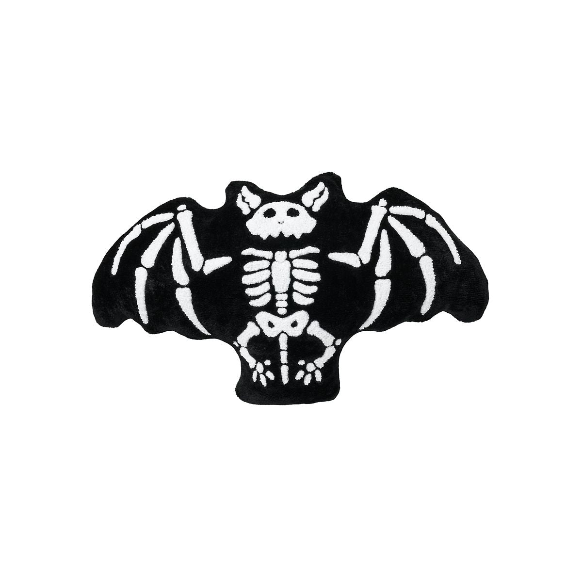 Skeleton Bat Pillow BLACK AND WHITE
