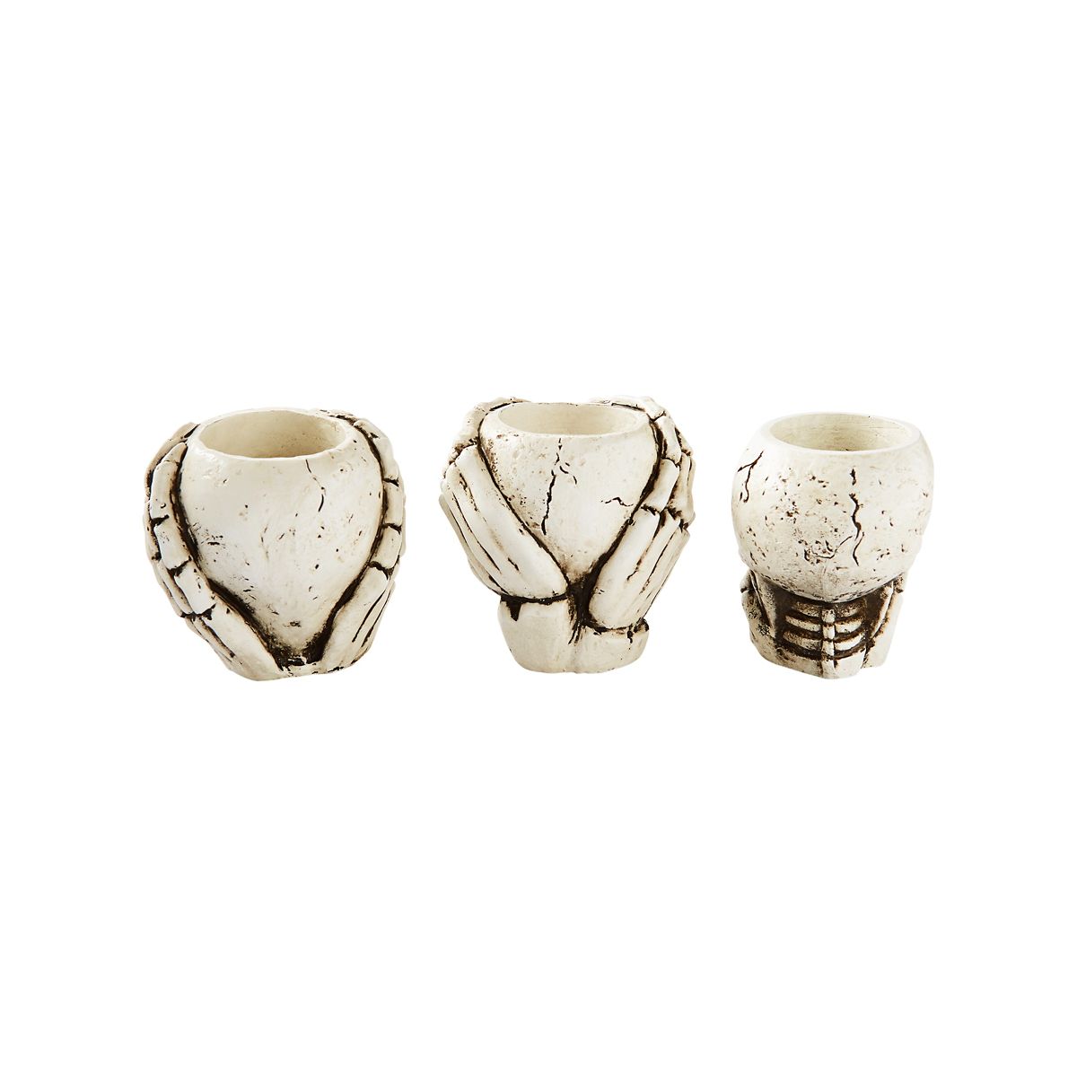 Skull Candle Holders BLACK AND WHITE