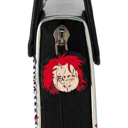 Chucky Bling Knife Wristlet Bag BLACK AND SILVER