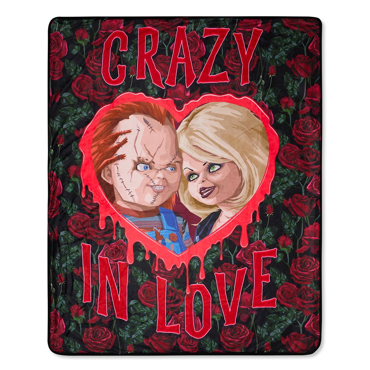Chucky and Tiffany Crazy in Love Fleece Blanket MULTI-COLOR