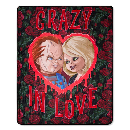 Chucky and Tiffany Crazy in Love Fleece Blanket MULTI-COLOR