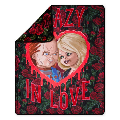 Chucky and Tiffany Crazy in Love Fleece Blanket MULTI-COLOR
