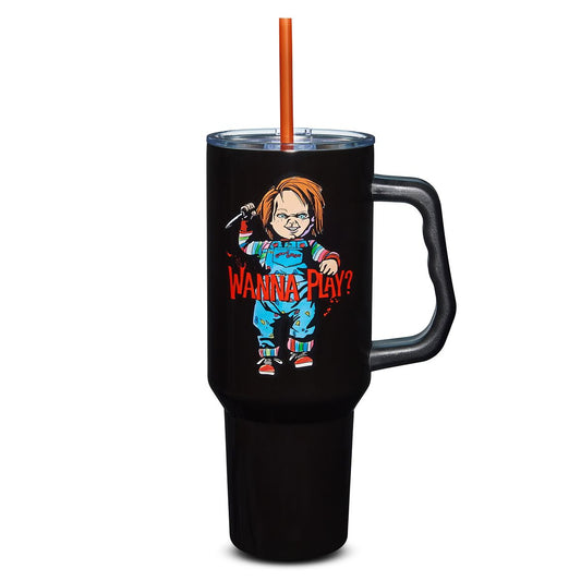 Chucky Wanna Play Travel Tumbler with Straw - 40 oz. MULTI-COLOR
