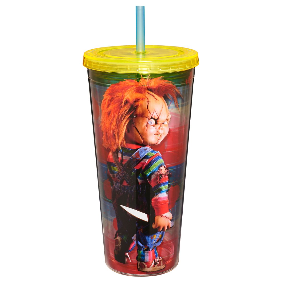 Striped Chucky Cup with Straw - 20 oz. MULTI-COLOR