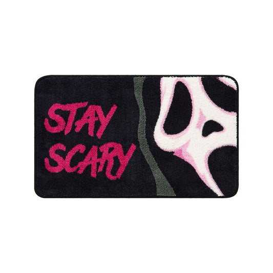 Ghost Face -  Stay Scary Pink Bath Mat BLACK AND PINK
