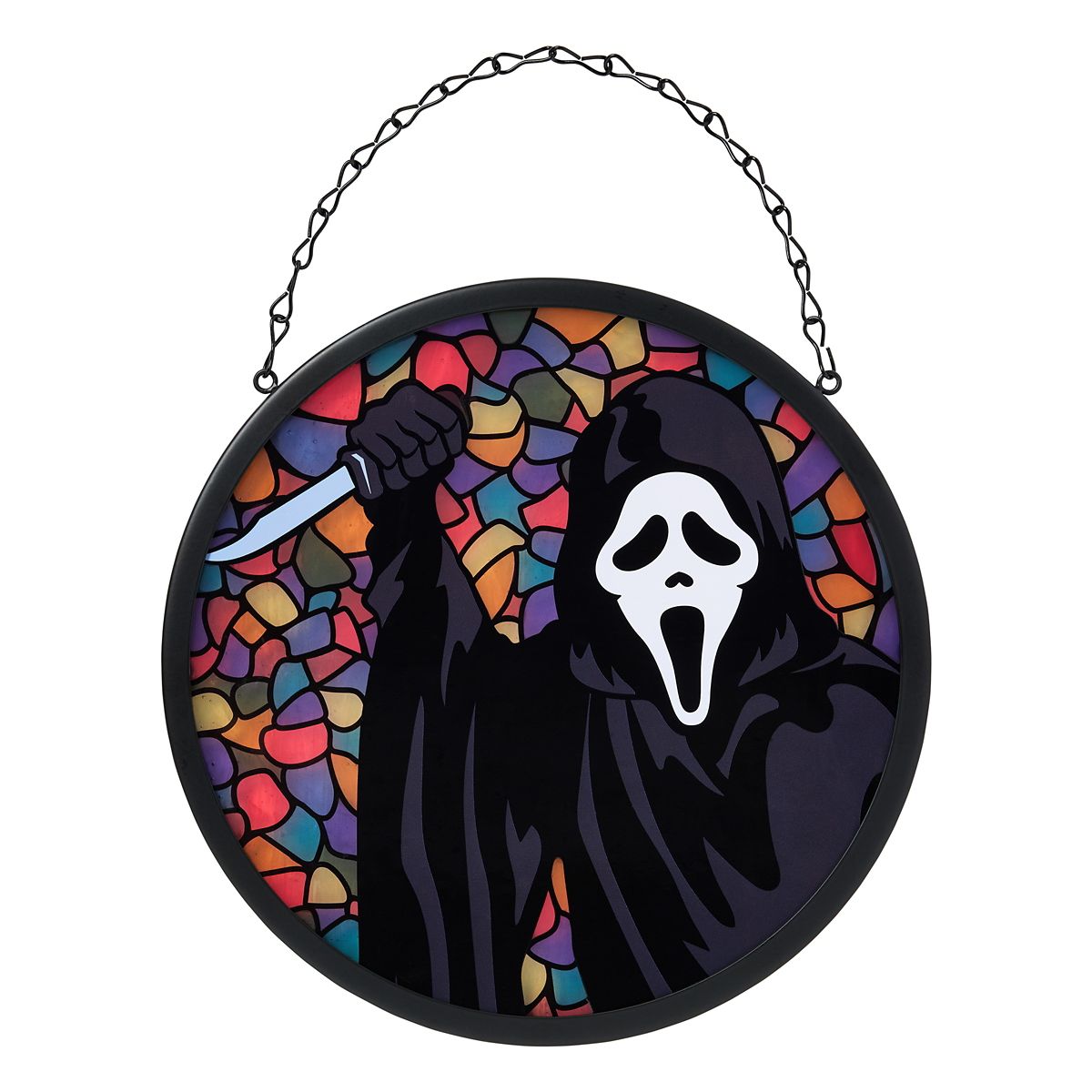Ghost Face Stained Glass Suncatcher BLACK / MULTI