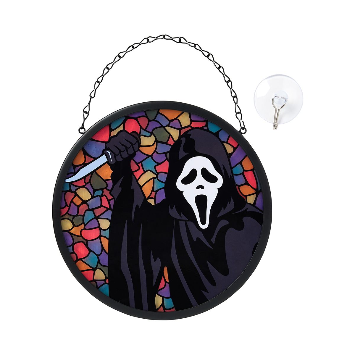 Ghost Face Stained Glass Suncatcher BLACK / MULTI