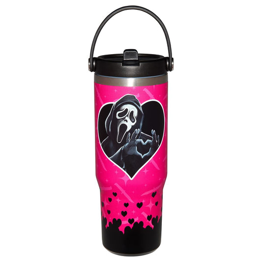 Ghost Face Heart Travel Tumbler with Handle - 30 oz. MULTI-COLOR