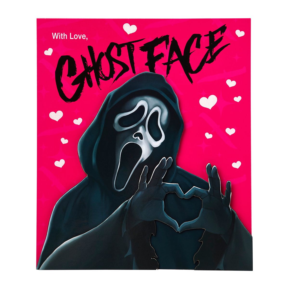 Ghost Face With Love Sign BLACK AND PINK