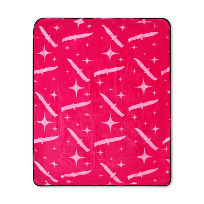 Ghost Face With Love Fleece Blanket BLACK AND PINK