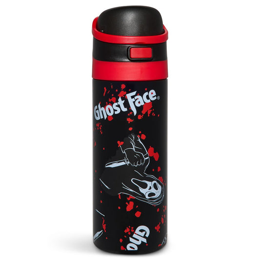 Ghost Face Flip Top Water Bottle - 24 oz. RED/WHITE/BLACK