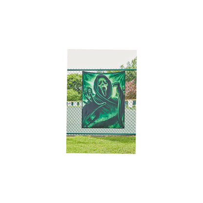 Green Ghost Face Fleece Blanket GREEN