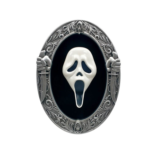 Ghost Face Tabletop Sign BLACK AND SILVER