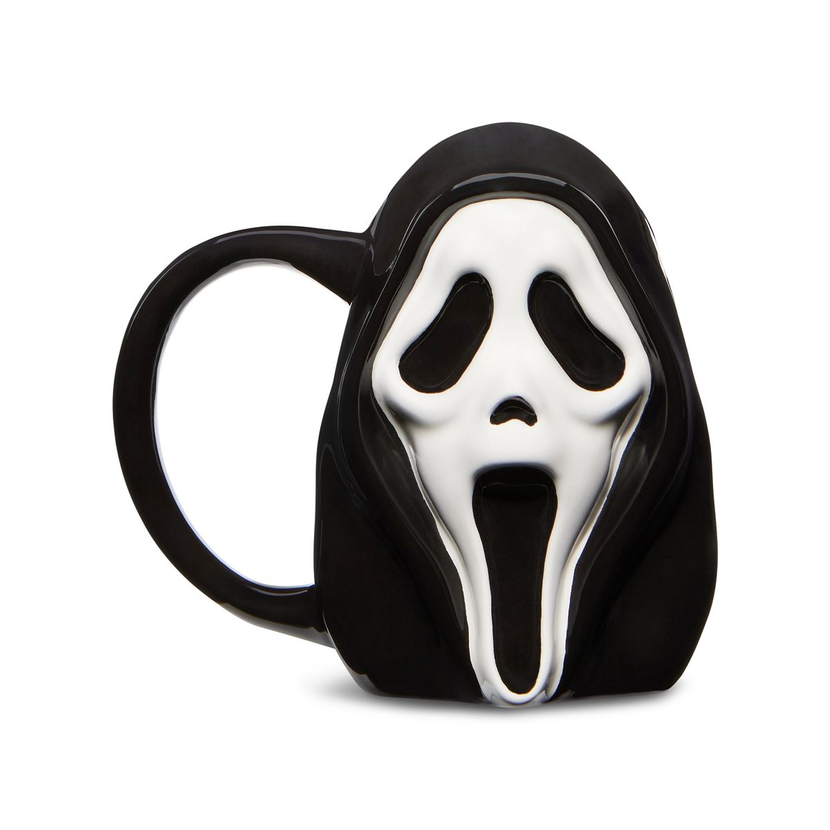 Ghost Face Molded Coffee Mug - 17 oz. BLACK AND WHITE
