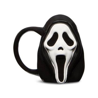 Ghost Face Molded Coffee Mug - 17 oz. BLACK AND WHITE