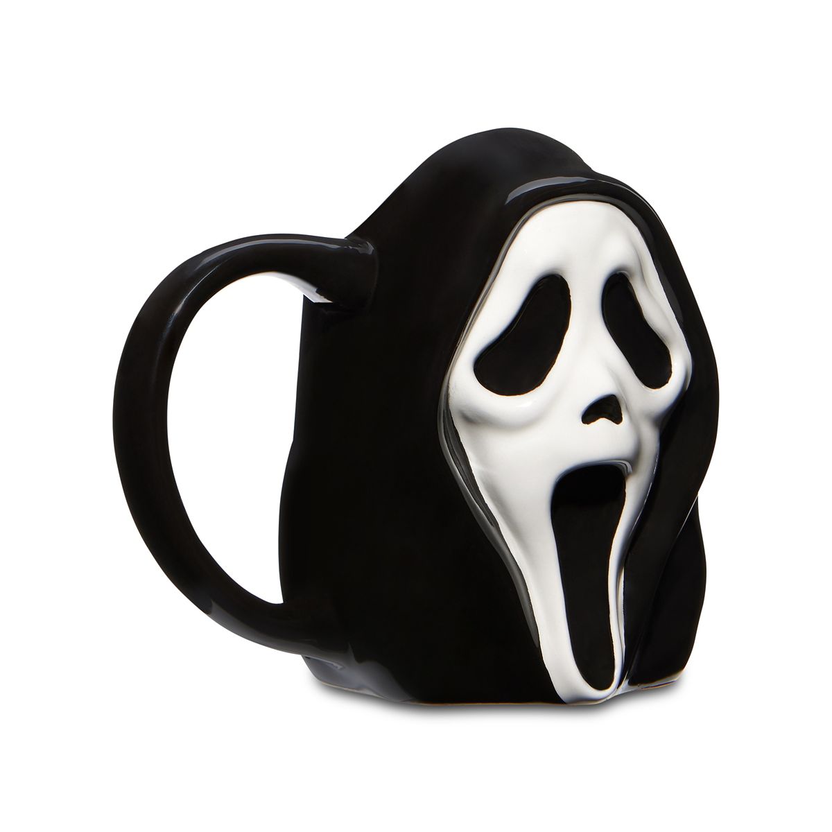 Ghost Face Molded Coffee Mug - 17 oz. BLACK AND WHITE