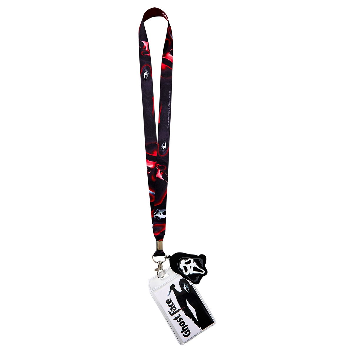 Ghost Face Lanyard BLACK AND RED