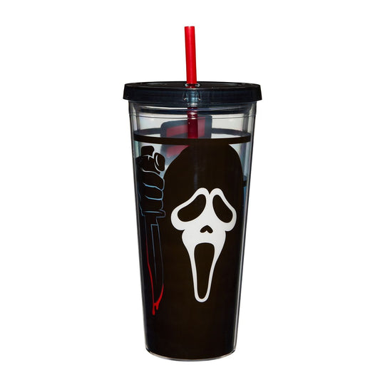Ghost Face Cup with Straw - 20 oz. MULTI-COLOR