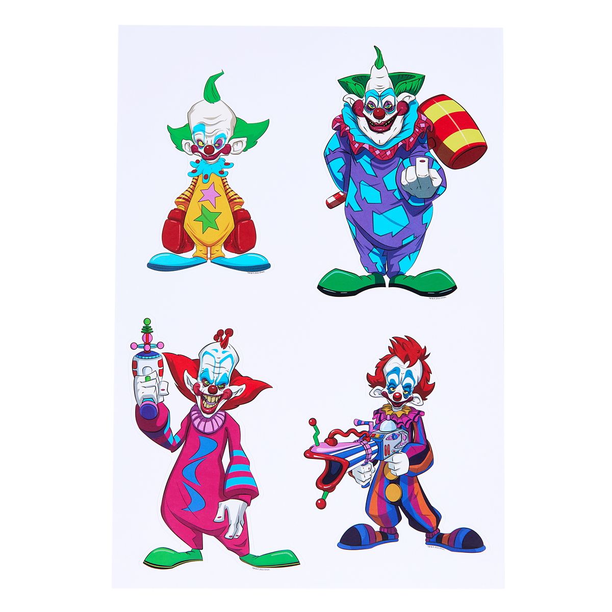 Killer Klowns from Outer Space Decal Set - 4 Pack MULTI-COLOR