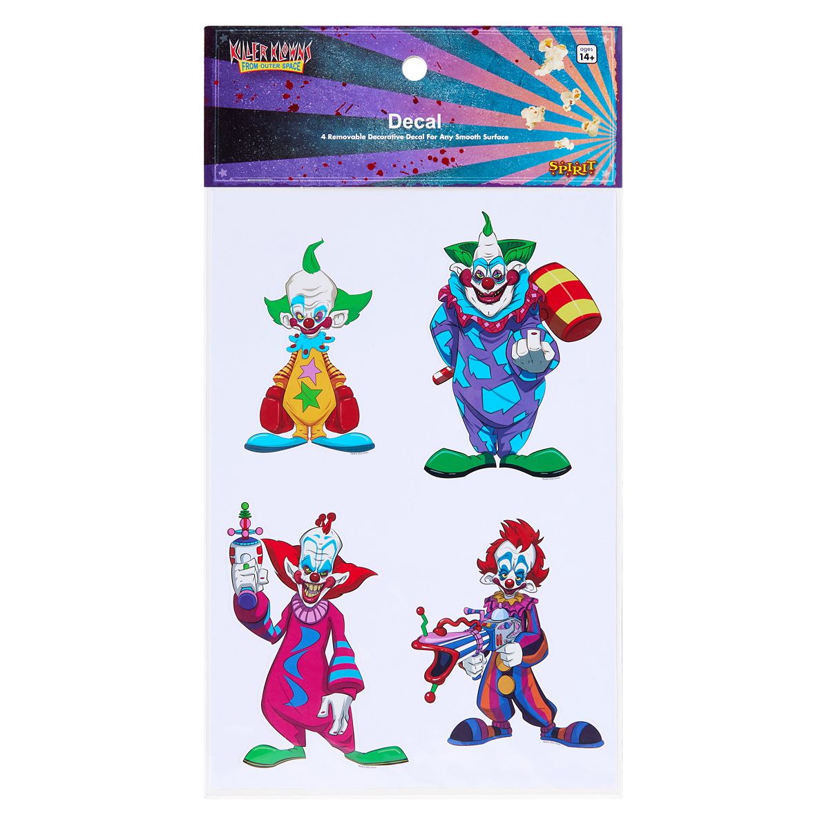 Killer Klowns from Outer Space Decal Set - 4 Pack MULTI-COLOR