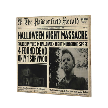 Michael Myers Haddonfield Herald Sign - Halloween BLACK