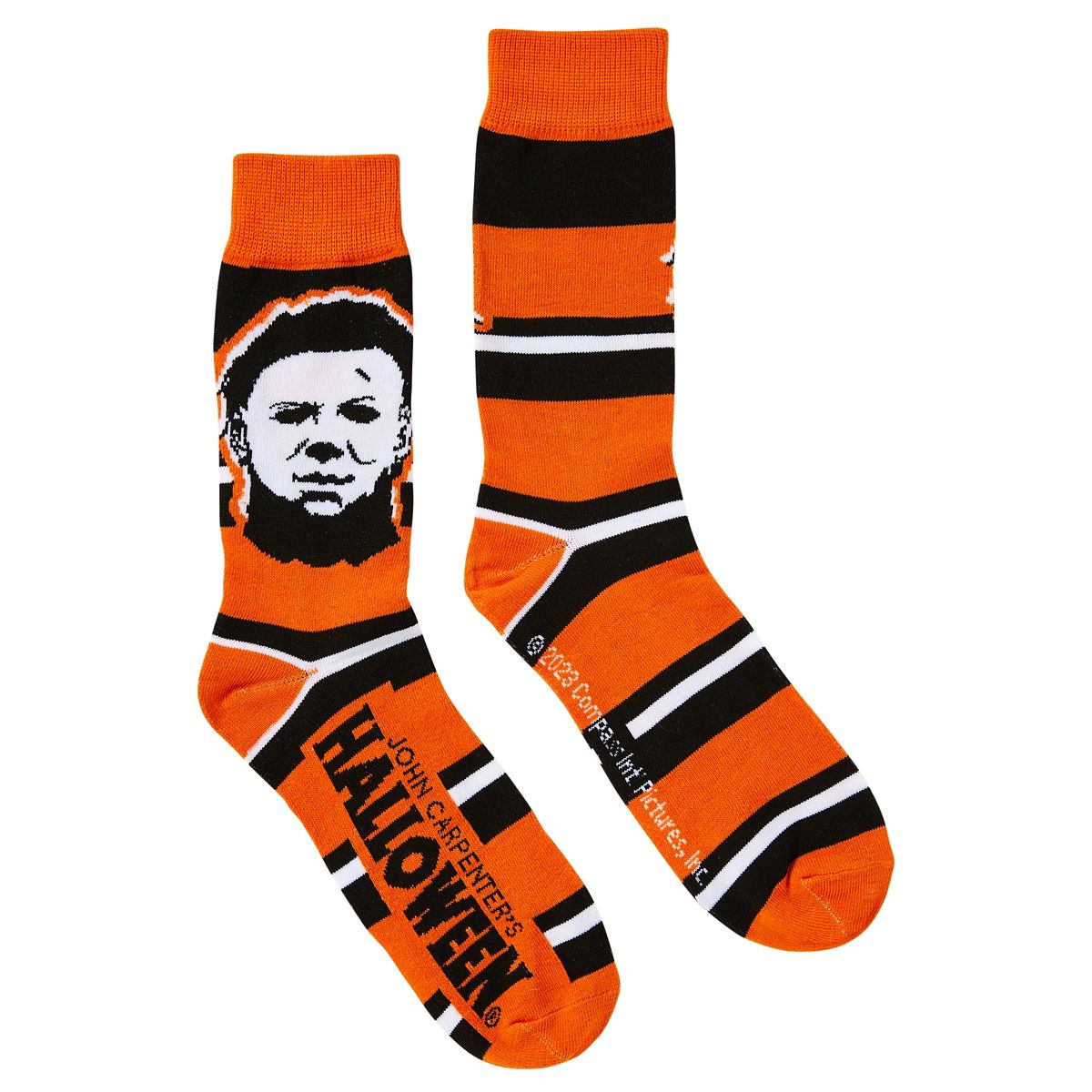 Michael Myers Crew Socks - 2 Pack BLACK AND ORANGE