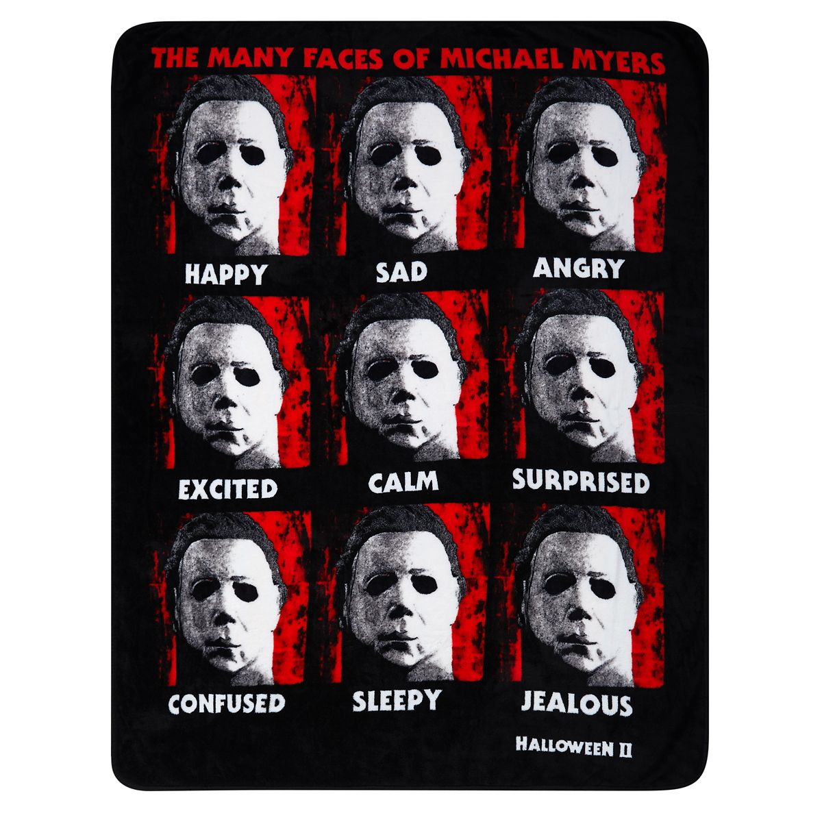 Faces of Michael Myers Fleece Blanket - Halloween MULTI-COLOR