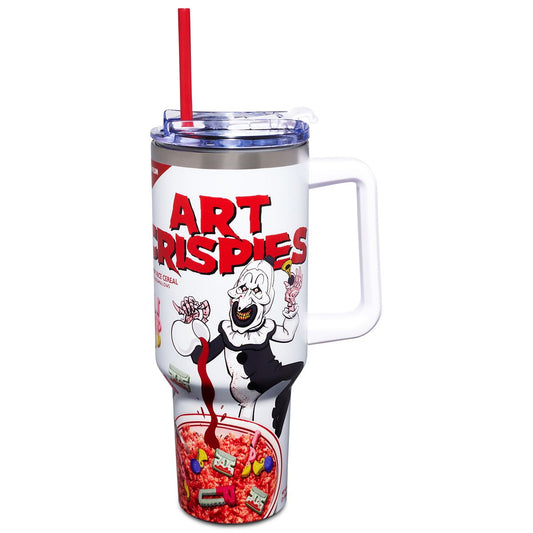 Art Crispies Travel Tumbler with Straw 40 oz. - Terrifier RED AND WHITE