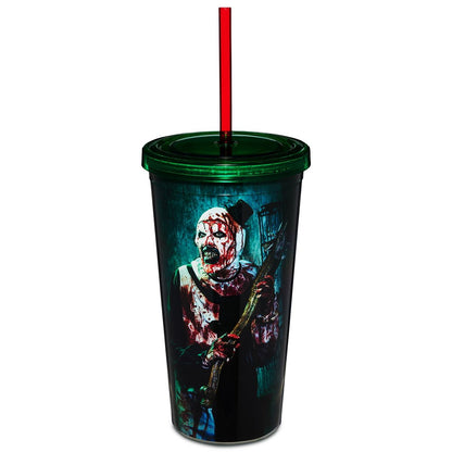 Art the Clown Holding Weapon Cup with Straw 20 oz. - Terrifier BLACK