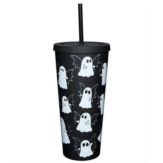 Ghost Bat Cup with Straw - 20 oz. BLACK AND WHITE