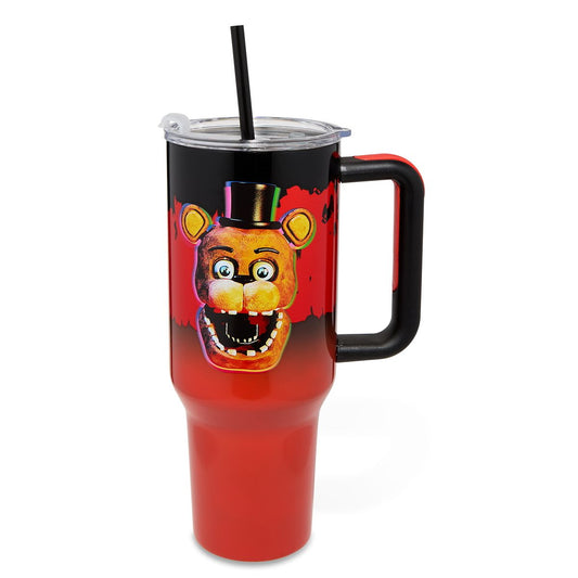 Freddy Fazbear Travel Tumbler with Straw 40 oz. - Five Nights at Freddy's BLACK AND RED